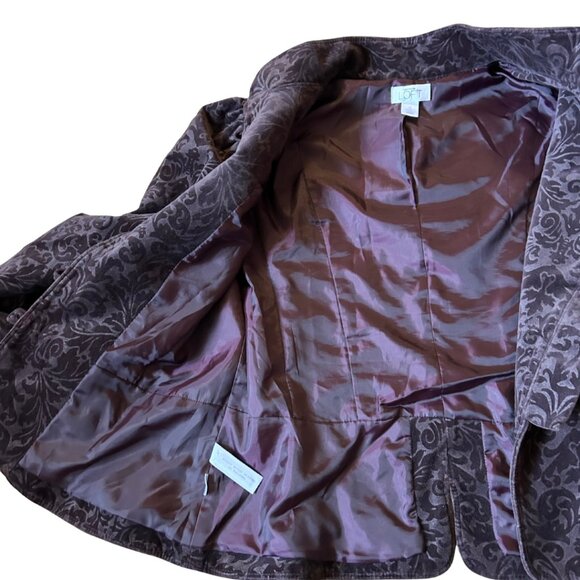 Ann Taylor Loft Velvet Blazer Plum Color Size 12 - Picture 6 of 11